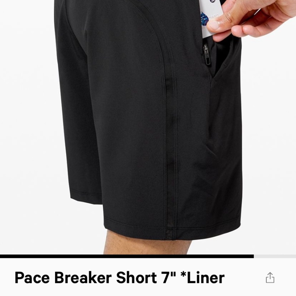 Lululemon Men’s Pace Breaker lined 7” shorts